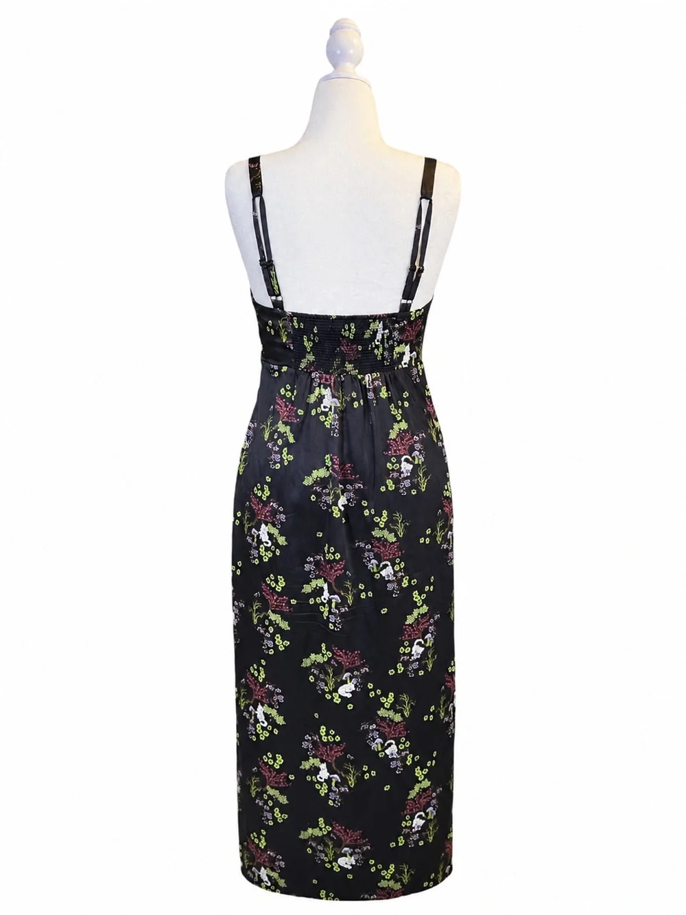 Urban Outfitters Cottagecore Fairycore Whimsigoth Mushroom Cat Floral Dress L - Picture 3 of 11